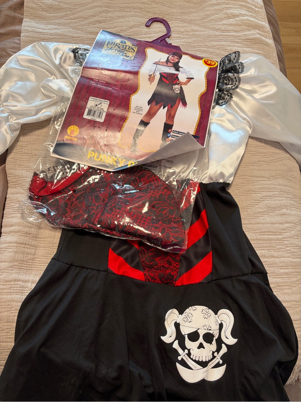 Girls Black & Red Pirate Dress Costume by